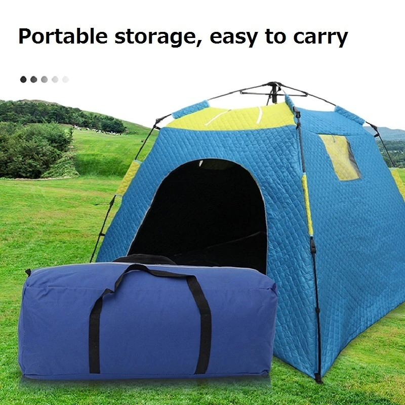 Cheap Goat Tents Winter Ice Fishing Tent Thickened Keep Warm Cotton Tent Outdoor Fully Automatic Quick Open Camping Tent 1.7 M Height Big Space Tents 